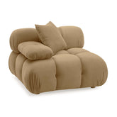 Calliope Cafe Au Lait Performance Velvet Modular Corner Chair Model: TOV-S69014